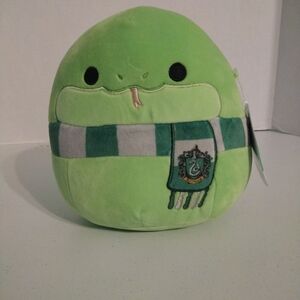 Squishmallows 8” Harry Potter Slytherin Hogwarts House w Scarf Green Snake Plush